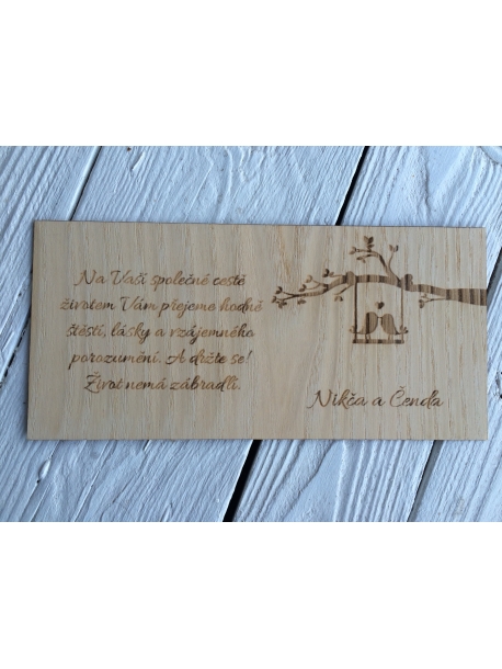Wunschkarte aus Holz
