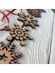 Set of wooden snowflakes