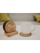 Wooden coasters with custom text or design (6 pcs)