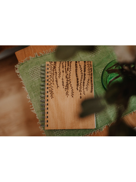 Wooden notebook - plants